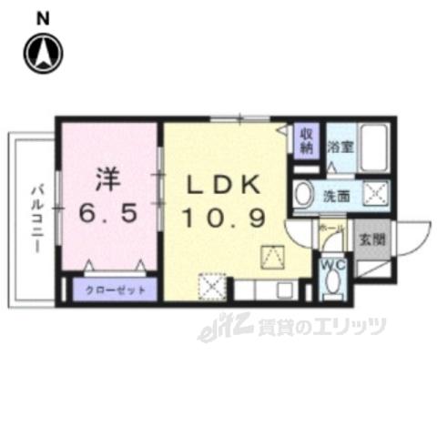 ラ・ヴィータ南門真3(1LDK/1階)の間取り写真