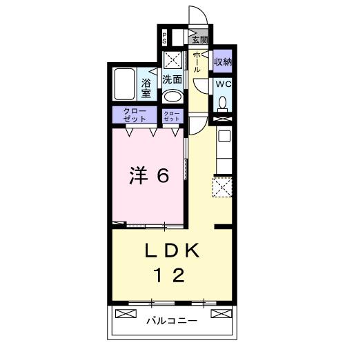 クオーレD(1LDK/3階)の間取り写真
