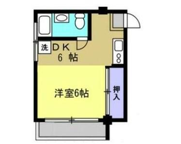 宮澤コーポラス(1DK/3階)の間取り写真
