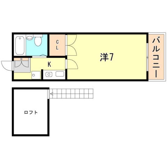 ラ・メール板宿(1K/1階)の間取り写真