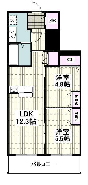 MIRAIZU ONE(2LDK/1階)の間取り写真
