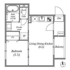 NS RESIDENCE 西淀川(1LDK/2階)の間取り写真