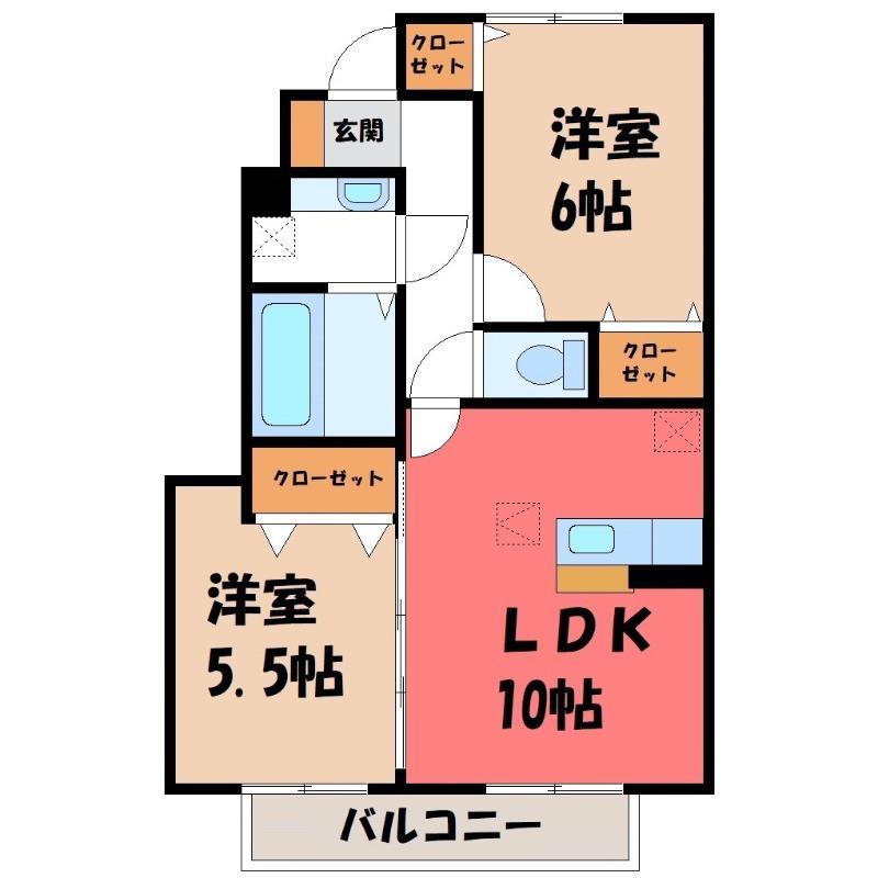 グランテラス高井(2LDK/1階)の間取り写真