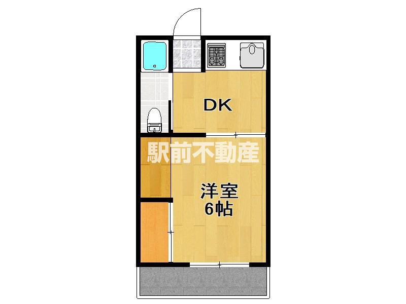 多々良ハイツ(1DK/2階)の間取り写真