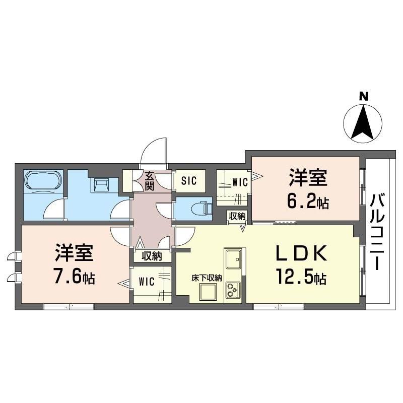 リラフォート(2LDK/2階)の間取り写真