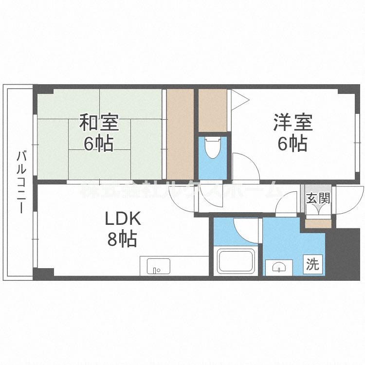 フォーロハーモネート(2LDK/4階)の間取り写真