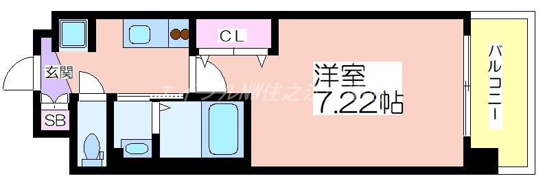 LUXE我孫子II(1K/1階)の間取り写真