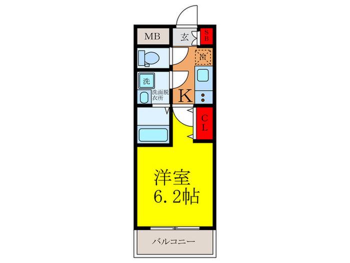 クローバー・レジデンス阪大前(1K/3階)の間取り写真