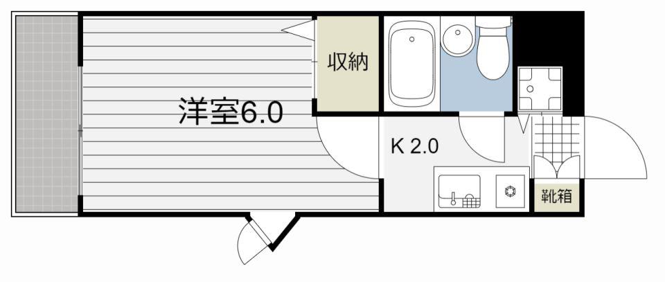 ラ・レジダンス・ド・シュペルブ406号(1K/4階)の間取り写真