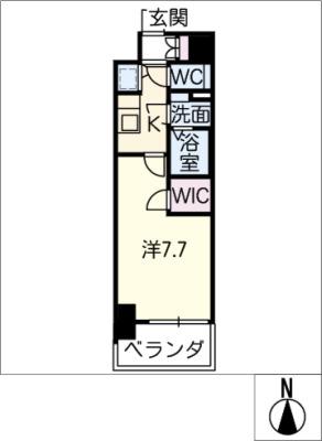 プレサンス新栄町ギャラント(1K/5階)の間取り写真