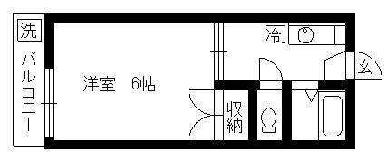 ヤングプラザ(1K/2階)の間取り写真