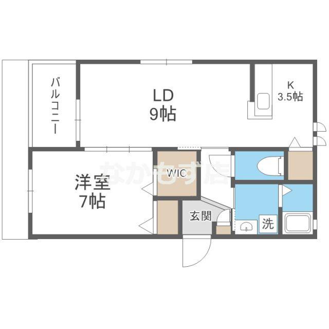 シャルマン・ドミール堺(1LDK/1階)の間取り写真
