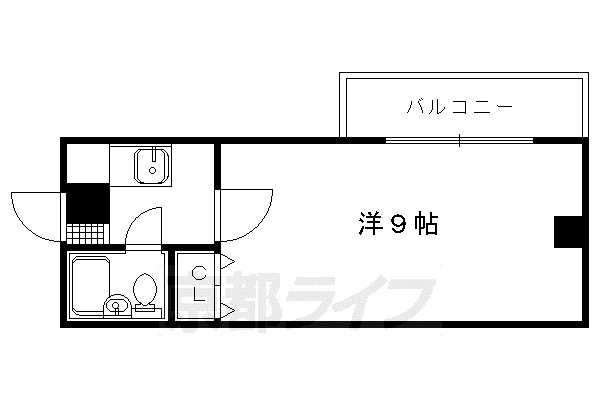 ベネフィット府庁前(1K/1階)の間取り写真