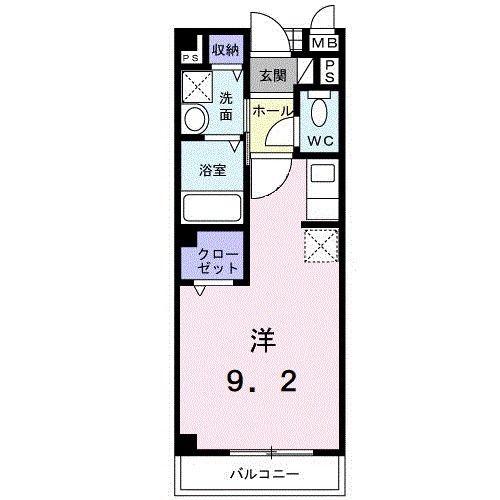 サンライズ栄和(ワンルーム/1階)の間取り写真