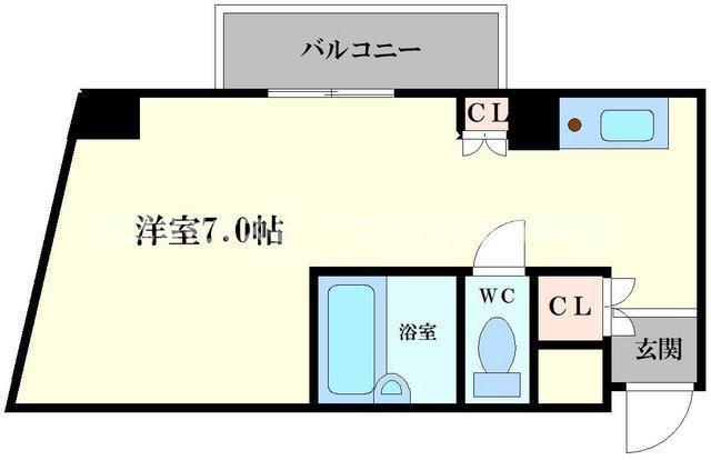 ドミール堺筋本町(ワンルーム/10階)の間取り写真