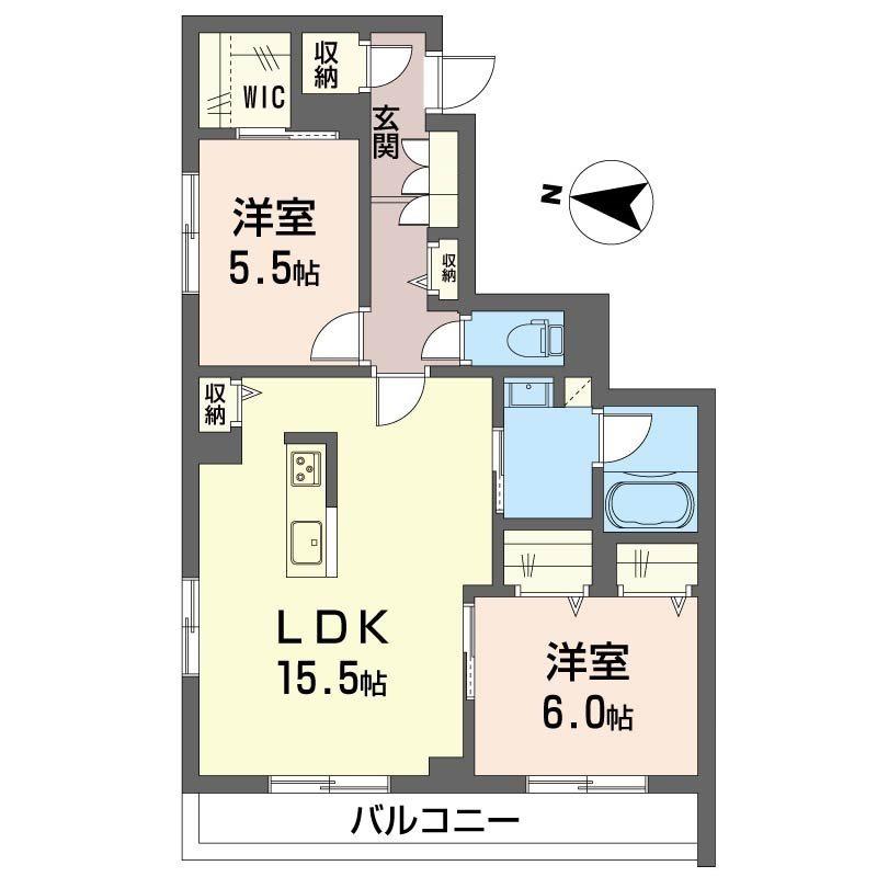 プレミアス(2LDK/3階)の間取り写真