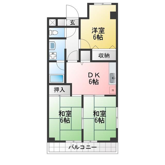 レジデンスサギノミヤ(3LDK/1階)の間取り写真