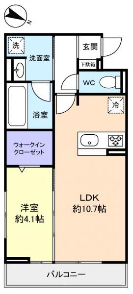 JYUTO習志野台II(1LDK/1階)の間取り写真