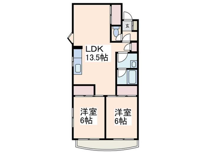 グリーンハイムイイダ(2LDK/2階)の間取り写真