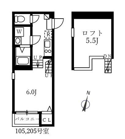ハーモニーテラス切戸町(1K/1階)の間取り写真