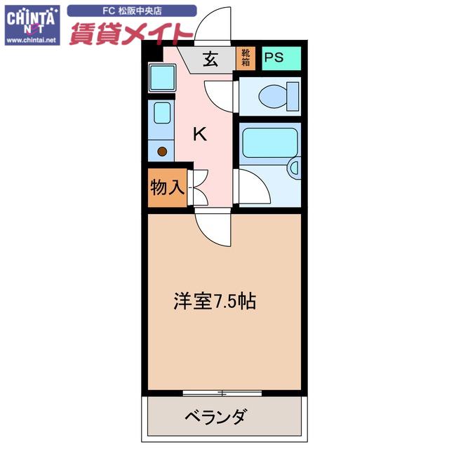 ロイヤルリング(1K/6階)の間取り写真