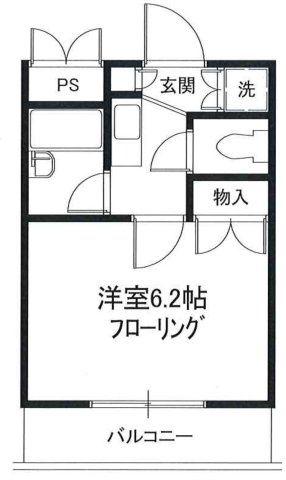 パストラルマンションMIII(1K/4階)の間取り写真