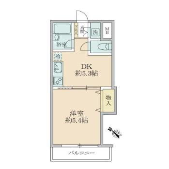 ロイヤルグリーン本郷(1DK/6階)の間取り写真