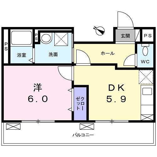 グランスイート新横浜I(1LDK/1階)の間取り写真