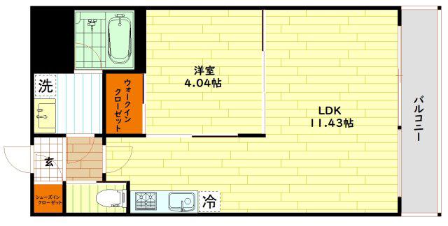 プレジオ城東(1LDK/2階)の間取り写真