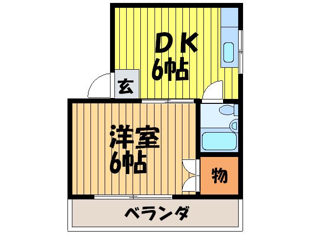 アスカハイツ大東(1DK/3階)の間取り写真