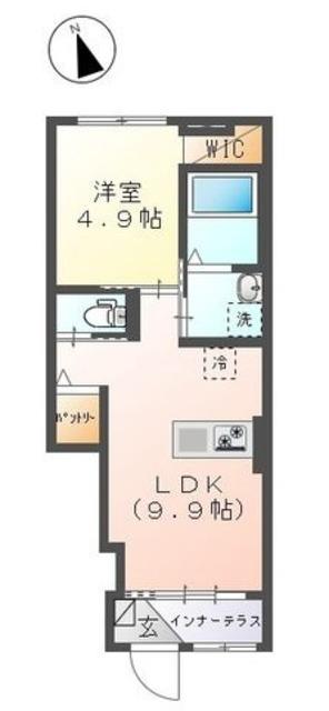 ジョイアス松庵(1LDK/1階)の間取り写真