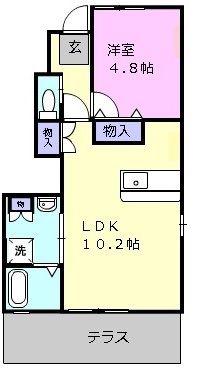 プレタメゾン伍号館(1LDK/1階)の間取り写真