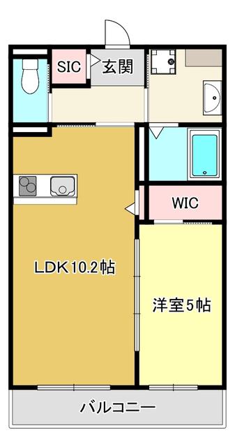 SUITE TERRACE RELIER(1LDK/2階)の間取り写真