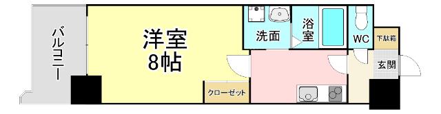 ロイヤルシーサイドテラス(1K/2階)の間取り写真