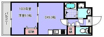 LIETO VILLA幕張(1DK/1階)の間取り写真