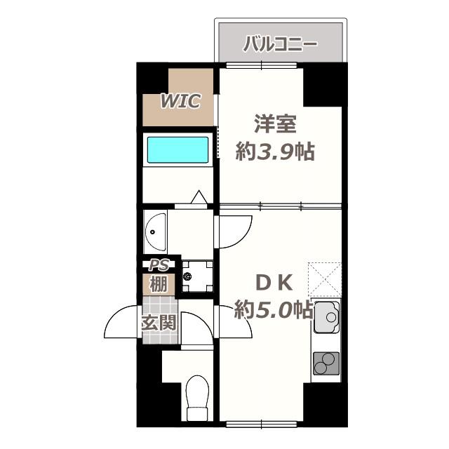 J-ARC昭和町(1DK/5階)の間取り写真