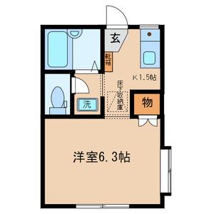 アゼリア石川台(1K/1階)の間取り写真