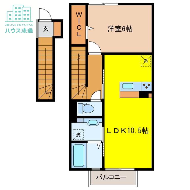ヴィラージュ(1LDK/2階)の間取り写真