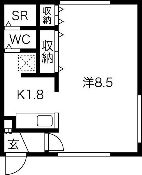 コンフォルト美園A(1K/2階)の間取り写真