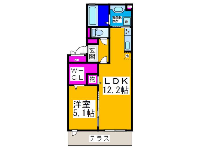 GRANFIRST(1LDK/1階)の間取り写真