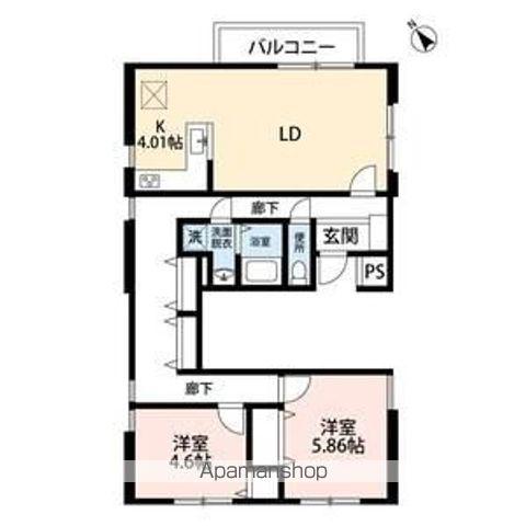 フロレスタ大倉山壱番館(2LDK/3階)の間取り写真