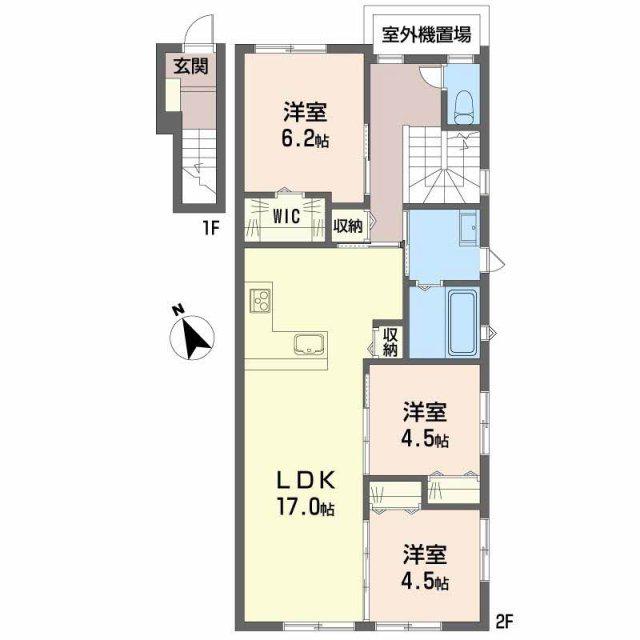 メゾンドソラIII(3LDK/2階)の間取り写真