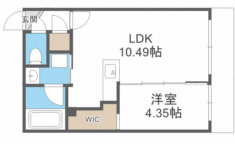 ラ・シュエットI(1LDK/4階)の間取り写真