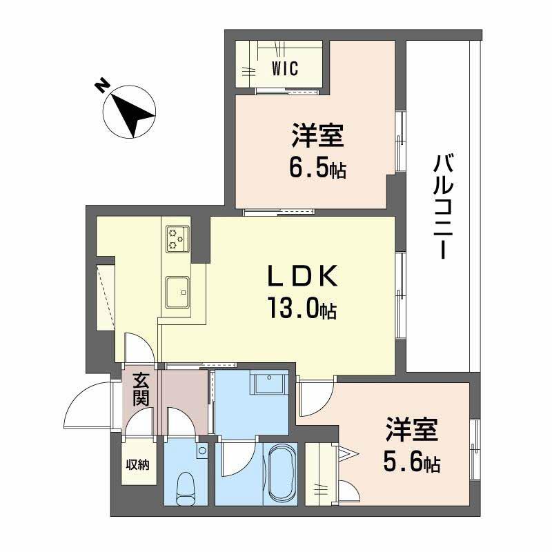 シャーメゾン トレゾール(2LDK/2階)の間取り写真