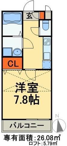 リブリ・KU RA SO(1K/1階)の間取り写真