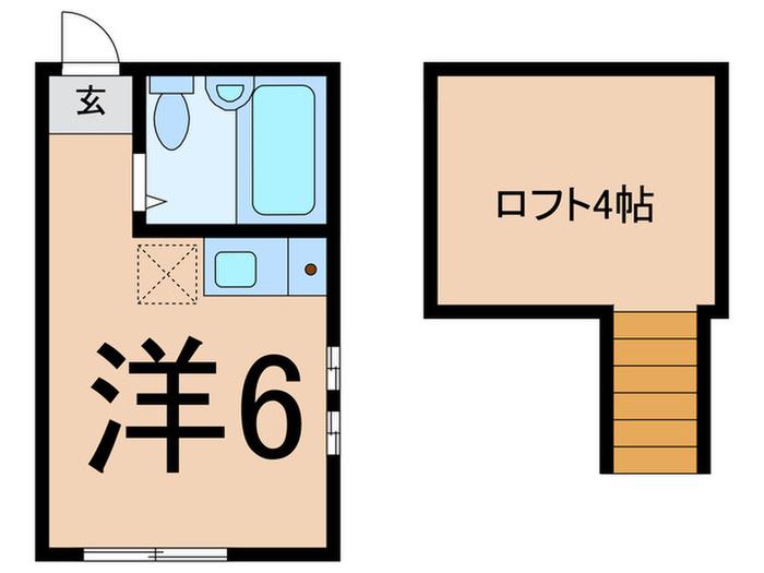 ユナイト尻手アーヴィー(ワンルーム/1階)の間取り写真
