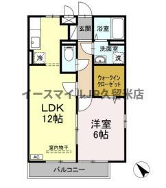 セイシェル・大山(1LDK/1階)の間取り写真