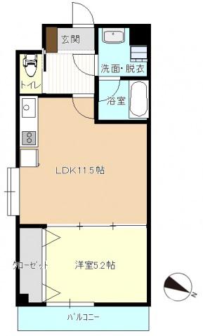 フォーリア24(1LDK/1階)の間取り写真
