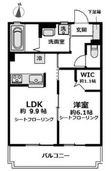 スピカB棟(1LDK/3階)の間取り写真