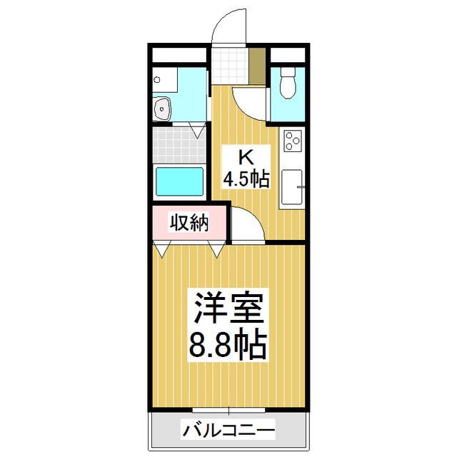 ハイム・カリーノ(1K/2階)の間取り写真